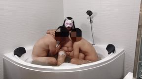 pinay extreme threesome in the bath tub - best experience bath tub sex