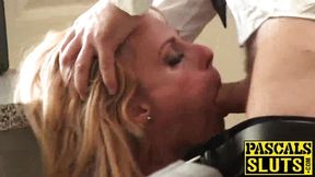 Brittany Bardot gulps Pascal's giant cock&#x1F32D; and rides him