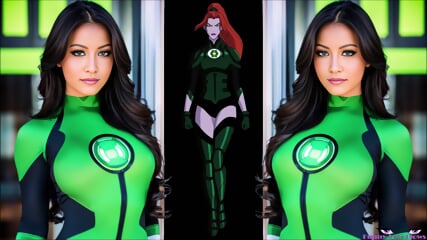 LAIRA green lantern GROIN KNEE anime ballbusting kick in the balls