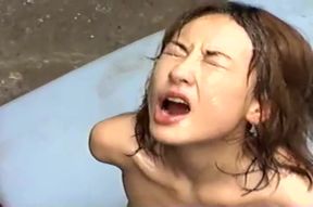 Dirty Bukkake Bath: Poor, Clueless Asian Chick&#039;s Messy Piss Lesson