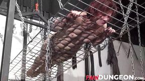 Sexy babe suspended got her pussy stimulated with candles