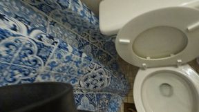 Teenie Kyle helps Giantess Unclog her Toilet POV 4K smaller