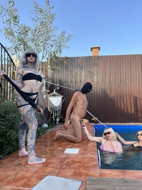 Cruel CBT while flogging prisoners wet back - Transilvanian Mistress Canadian Mistresses
