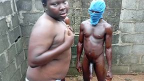 massive muscular gym instructors fuck and ebony chubby guy in uncompleted building