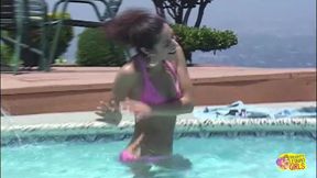 Two Horny Lesbian Friends Get Naked in the Pool and Eat Each Others Pussy