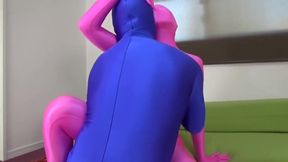 Tight Zentai Tease: Horny Chick Jerks It, Cums Hard
