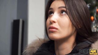 DEBT4k. Hung collector permits cutie to pay the debt using her cunt