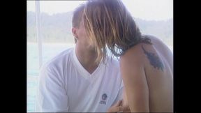 Hot Busty MILF Fucked on the Boat and Cummed on Pussy by Huge Vintage Cock