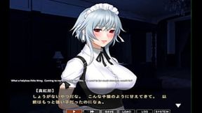 English-language dub of hardcore anime sex scene featuring a maid getting freaked