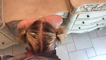 Stepfather fucks her in the bathroom before college