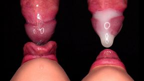 Close Up: Premium Condom Blowjob Mess, Damaged Condom, Cum Play,ASMR 4K