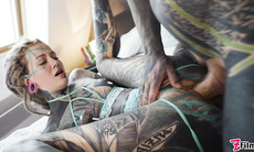 Tattooed girl Anuskatzz gets ass fucked