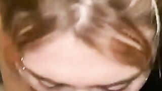PAWG Next Door give me sloppy fellatio inside the restroom