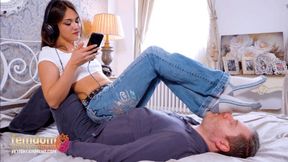He will now suck my dirty socks ( Sock Worship with Queen Marie Müller ) - 4K UHD MP4