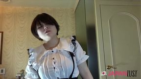 Short-Haired Japanese Teen Craves Powerful Climax&#x1F680; and Cumshot