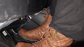 Driving in Guess Boots
