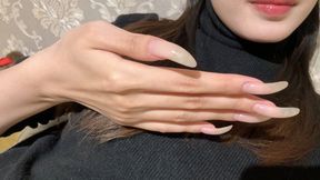 #253 - Posing my lips and nails in bed