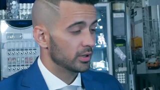 Office workers Bruno Max and Robbie Rojo anal fucking rough