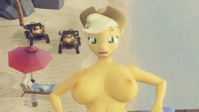 Guy creampies Applejack from behind as she takes his cock&#x1F32D; like a pro