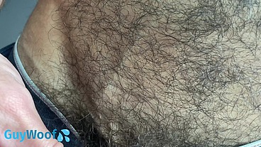 Hairy man close up