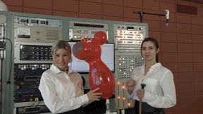Anna and Lana Blow Up a Mouse Figurine Balloon (MP4 720p)