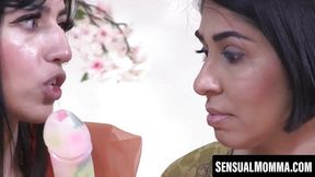 SensualMomma.com - Aaliyah teaches stepmom the ropes of sex toy exploration