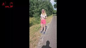 Horny&#x1F975; outdoor sex in the field with big cumshot