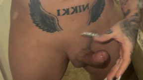 Ava Venom Stroking Big Cock to Cum Eruption Mirror POV