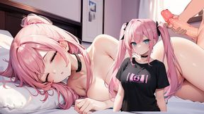 Blowjob bonanza with daddy's fresh filly