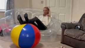 Beach ball inflate and pop