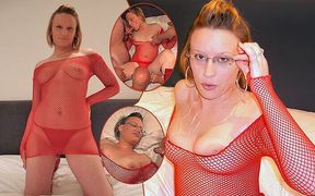British Chav Gets Her Fishnet Lingerie Cummed on