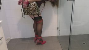 Sissy Slut Tied Up Standing in Bathroom
