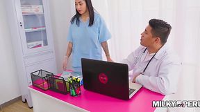Busty Nurse Gets Blasted with Patient's Cum on Her Massive Tits