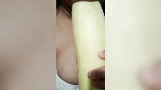 Lusty sluts blowing cucumber