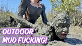 Messy Temptress Gets Fucked in the Muck - Raw and Rough Outdoor Mud Sex