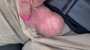 Balls Fetish playing by My hand during he drive Car on Highway ( WMV )