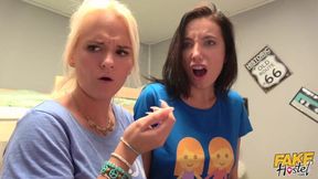 Scorching hostel hookups with 2 fiery vixens in a filthy frenzy