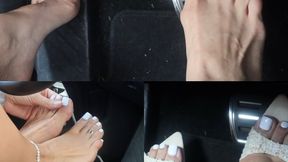 Pedal pumping in heels and barefoot with JOI