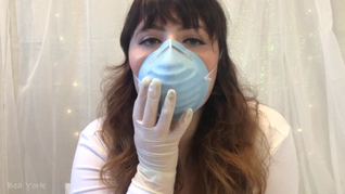 ASMR Showing off Mask with Latex Gloves