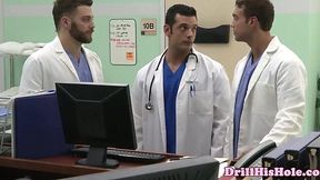 Bottom takes double delight and cums hard