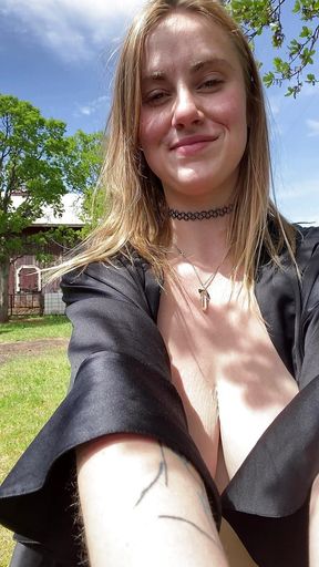 Hot Blonde Plays in Oil on Huge Chest Small Waist - April Sparx