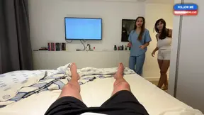 Spanish nurse seduced my boyfriend and me I'm shocked!