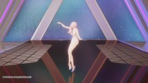 [mmd] Ive - Eleven Ahri Kaisa Seraphine Sexy Naked Dance Uncensored Hentai