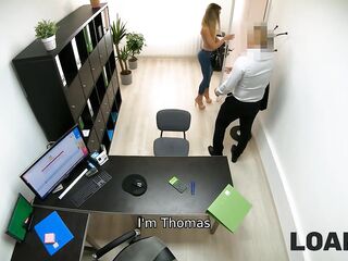 Breathtaking blond mother i'd like to fuck is eagerly sucking ramrod during a job interview and even riding it