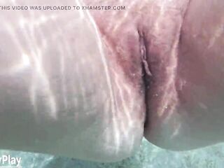 Older snatch creampie underwater cum inside