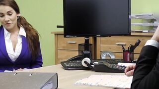 Mischel Lee enjoys sex for cash with manager in his office