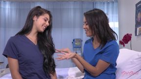 Alluring Nurses Gina Valentina And Maya Bijou go lesbian
