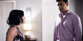 Jealous wife joins her hubby and babysitter for a sizzling three-way gangbang!