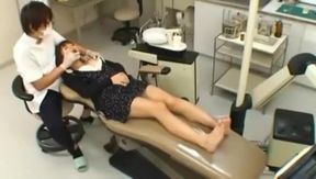 Dirty Dentist Spanks Japanese MILF While Hubby Waits