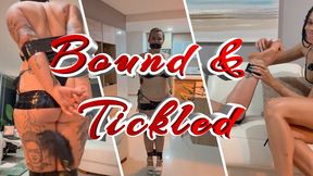 Bound And Tickled- Ebony Goddess Rosie Reed Tape Bondage Ember Mae Tickle Teasing While Bound Up- standard definition
